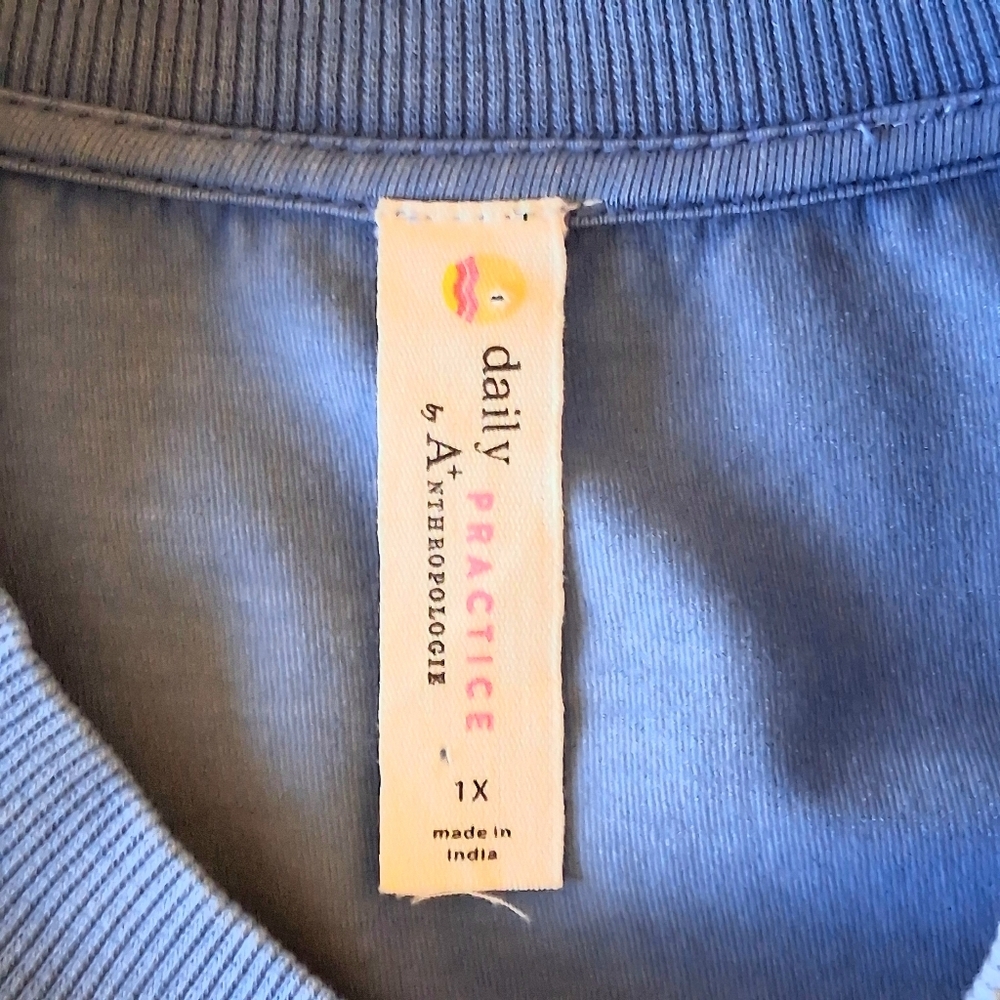 Daily Practice Anthropologie Drawstring Adjustable Length Dress Plus Sz 1X Blue - Picture 5 of 10